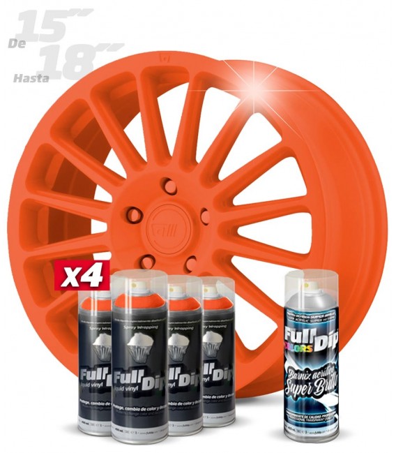Pack Llantas NARANJA Brillo 15-18
